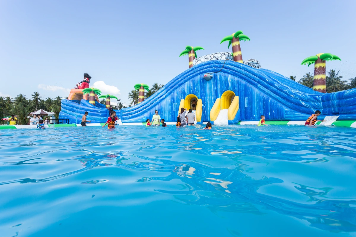 The unidentified people in The Pirate water park on January , 2016 in Surat Thani, Thailand. The Pirate is biggest water park